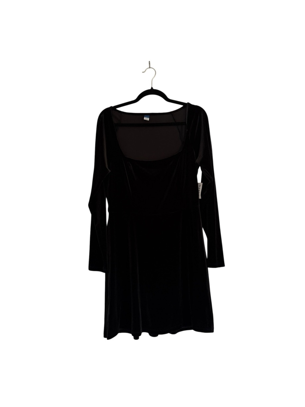 Old Navy Witchy Black Stretch Velvet Scoop Neck Long Sleeve Dress Large - Picture 3 of 7